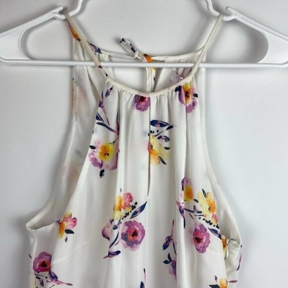 Parker Dress Womens Medium White Floral Mini Dress Tropical Lightweight - Picture 5 of 13